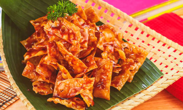 Resep keripik pangsit pedas